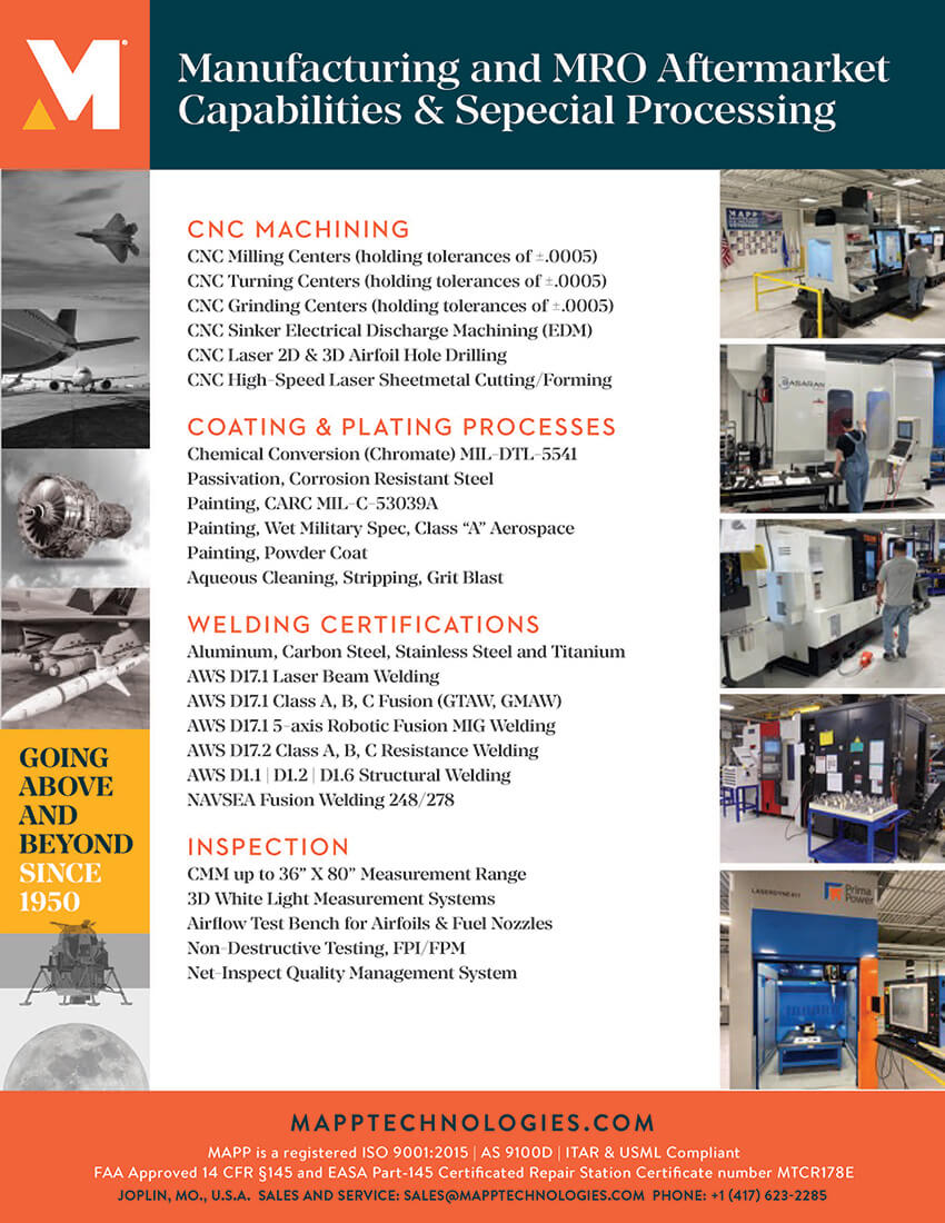 Manufacturing and MRO Aftermarket Capabilities & Sepecial Processing